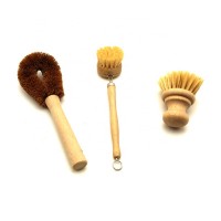 Natural Fiber Wooden Sisal Bristle Pot Dish cleaning Brush Brush Set with Kitchen Eco-friendly Brushes